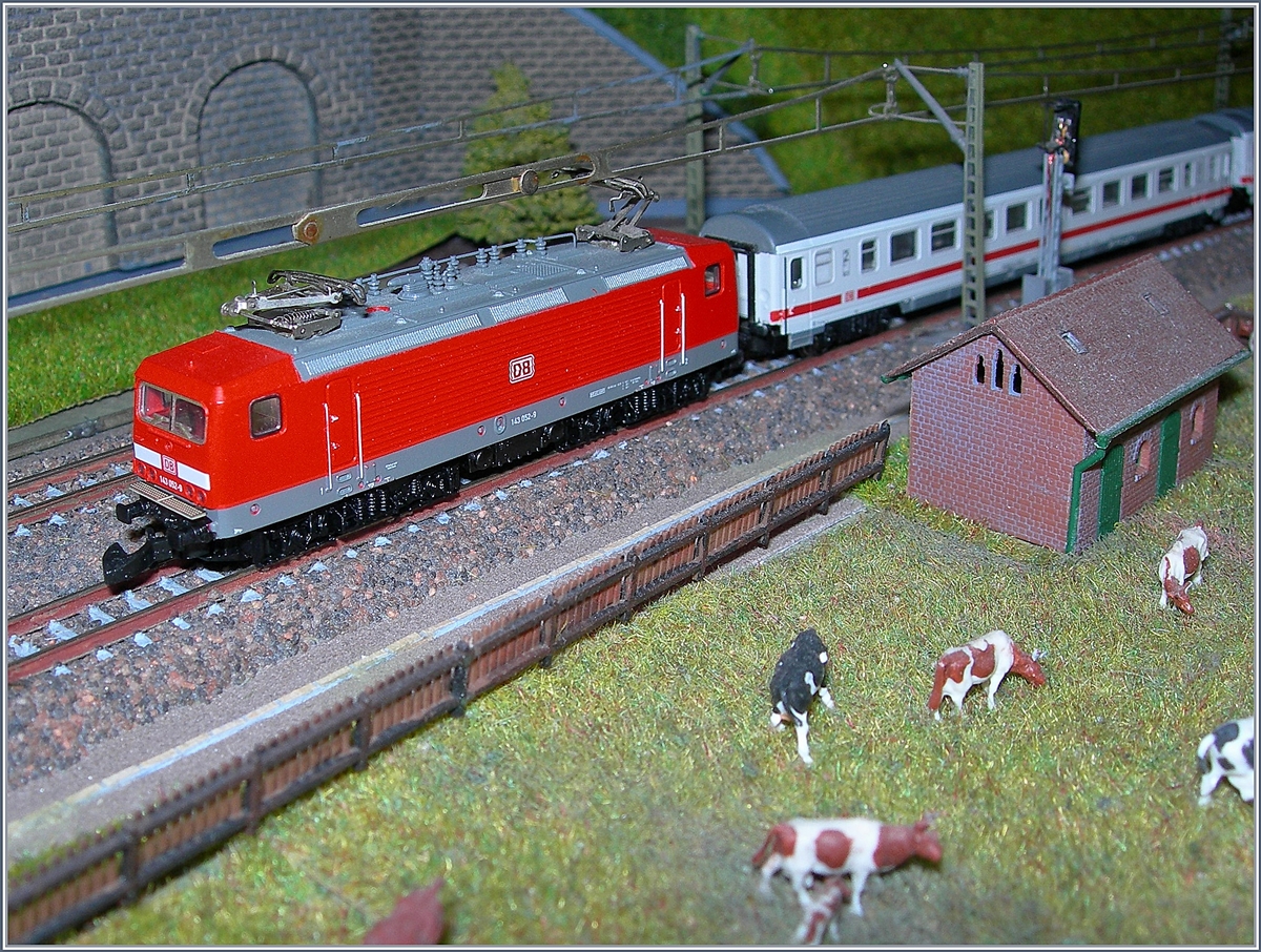 Ein IC von Dresden nach Hamburg fährt über meine Z-Anlage. 07/2007