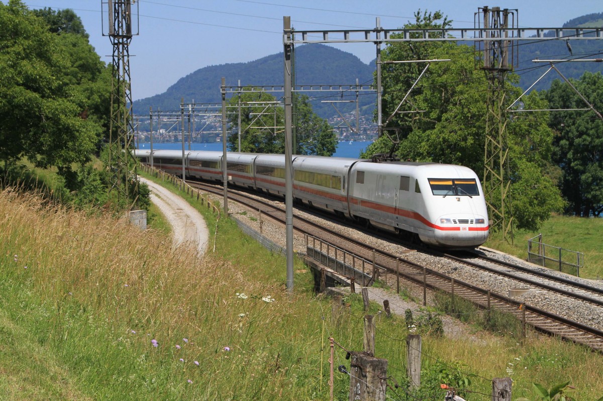 Ein ICE von Berlin nach Interlaken bei Einigen am 21.06.2014
