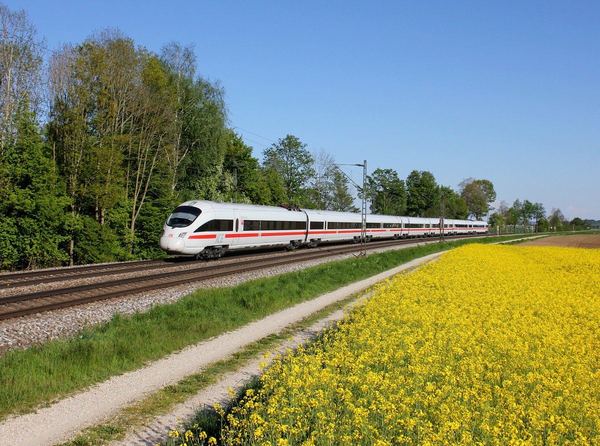 Ein ICE-T am 06.05.2016 unterwegs bei Langenisarhofen.