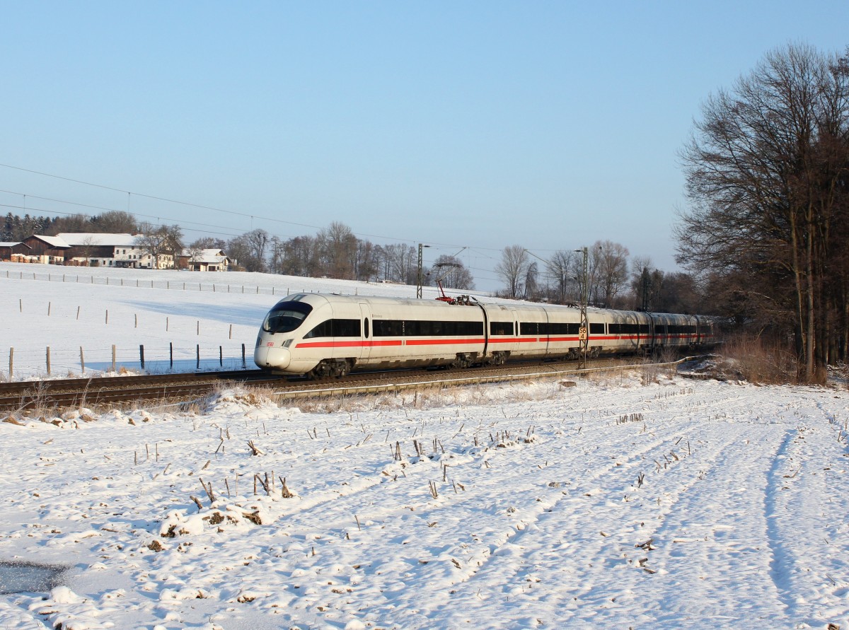 Ein ICE-T am 10.02.2013 unterwegs bei Vogl.