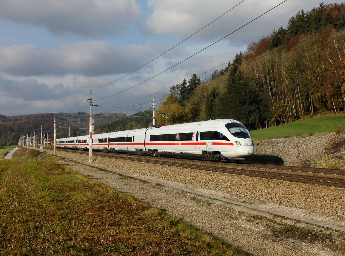 Ein ICE-T am 13.11.2016 unterwegs bei Wernstein.
