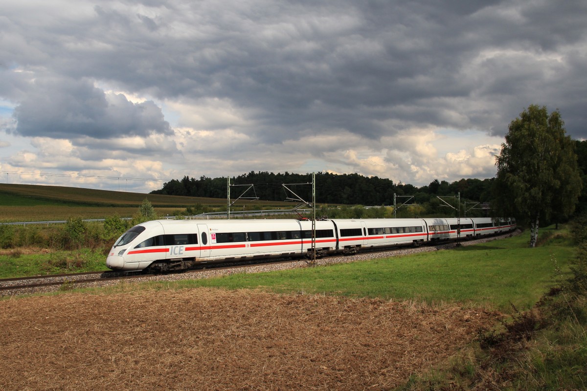 Ein ICE-T am 30. August 2014 bei Sinngrün.