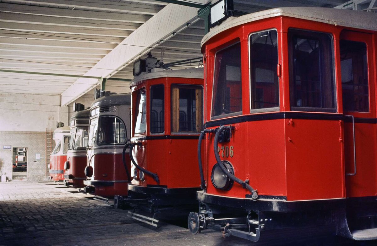 Ein kleiner Eindruck von einem Betriebsbahnhof der Wiener Straßenbahn (1984) 