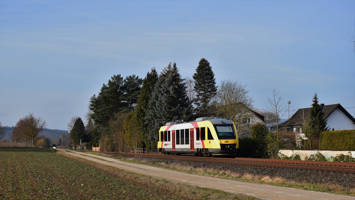 Ein kleiner, einzelner 640 unterwegs als RB90 nach Limburg zwischen Staffel und Diez Ost. Aufgenommen am 23.02.2019 10:15