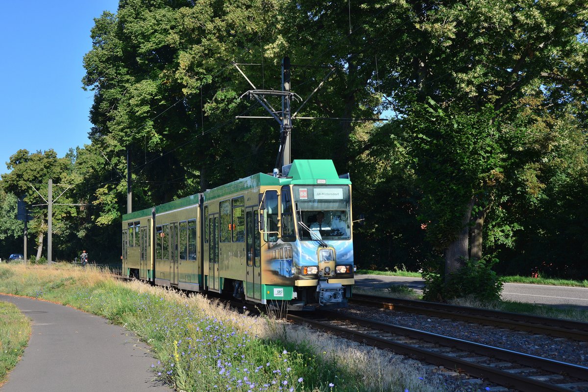 Ein KTNF6 erreicht soeben den Stadtrand von Rüdersdorf.

Rüdersdorf 25.07.2018