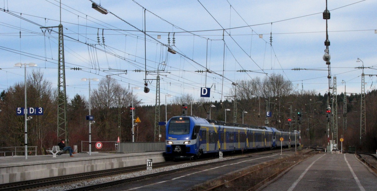 Ein Meridian in Traunstein Bahnhof, 03.01.2014