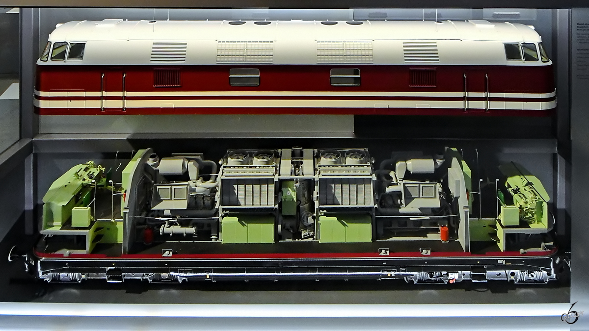 Ein Modell der ostdeutschen Diesellokomotive V180 war Anfang Juni 2019 im Verkehrsmuseums Nürnberg zu sehen.