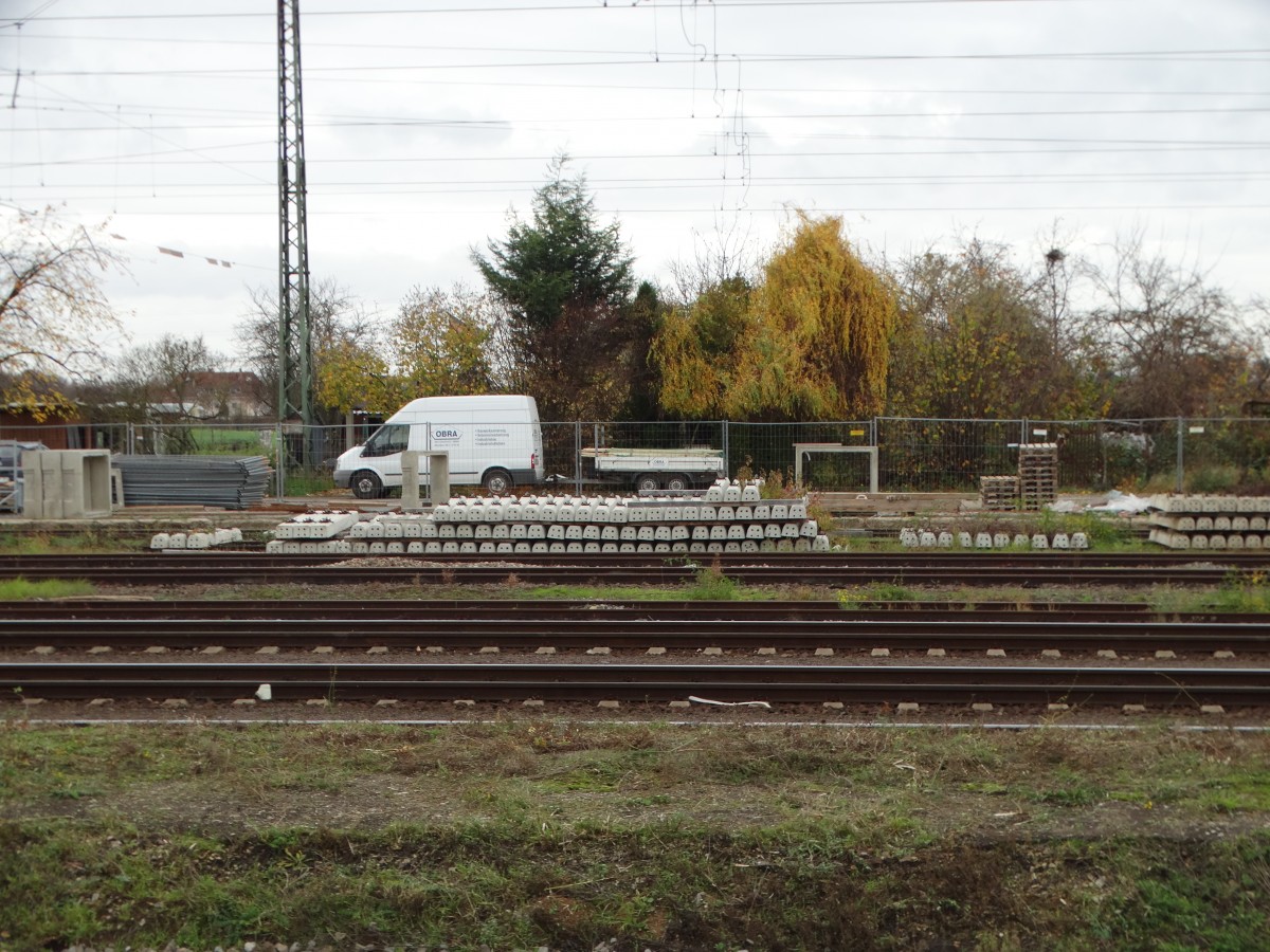 Ein paar Schwellen am 14.11.15 in Mannheim Friedrichsfeld Bhf