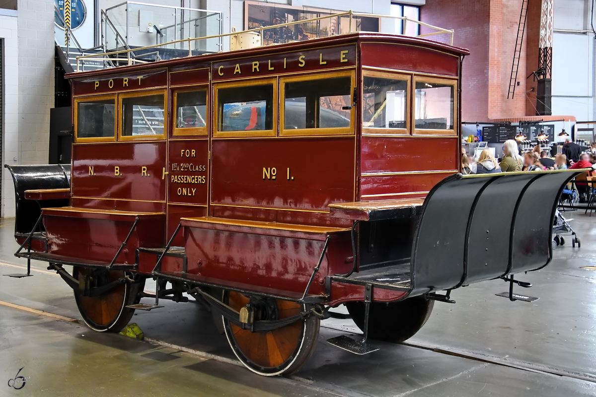 Ein Pferdezugwagen, wie er bis Anfang 1914 bei der North British Railway im Einsatz war. (National Railway Museum York, Mai 2019)