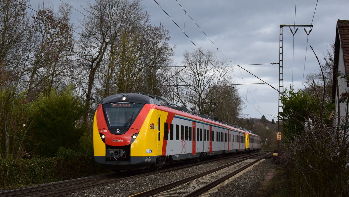 Ein RE59 Hanau - Kelsterbach am Abzweig Frankfurt Forsthaus. Aufgenommen am 11.3.2019 14:42
