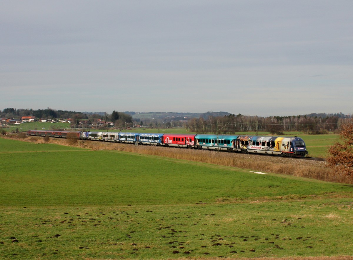 Ein RJ nach Wien am 13.12.2014 unterwegs bei Bernau.