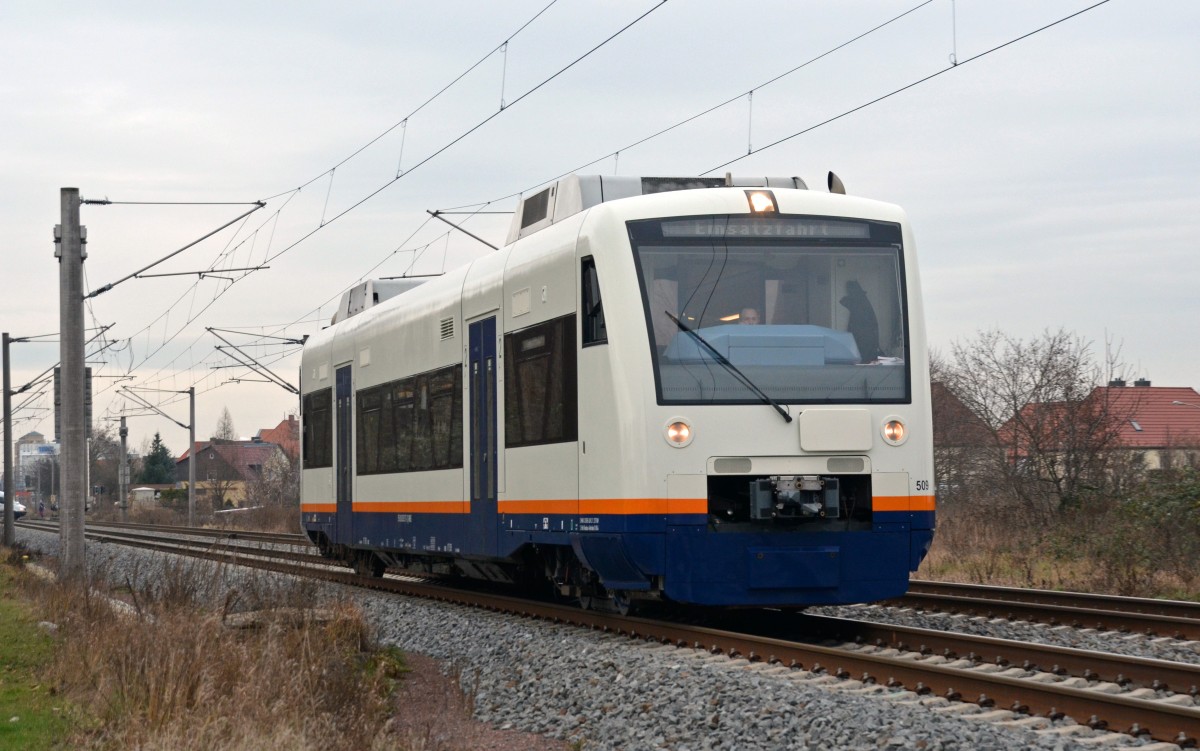 Ein RS1 der sweg fuhr am 19.12.13 durch Greppin Richtung Dessau. Höchstwahrscheinlich kam er aus dem SFW Delitzsch und war nun auf dem Rückweg nach Delitzsch.