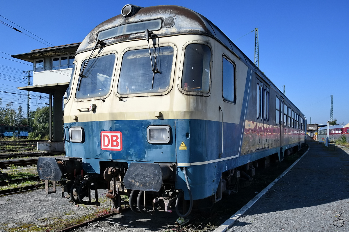 Ein Silberling-Steuerwagen der Bauart Karlsruhe stand Anfang September 2021 im Eisenbahnmuseum Koblenz.