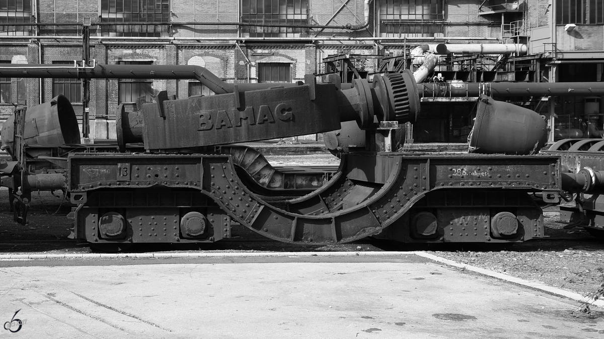 Ein in der Stahlindustrie verwendeter Wagen auf dem Museumsgelände der Henrichshütte. (Hattingen, September 2017)