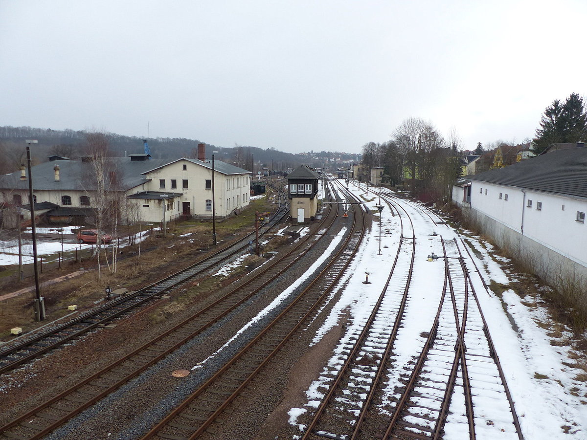 Ein Teil der Gleisanlagen in Nossen am 18.02.2017.
