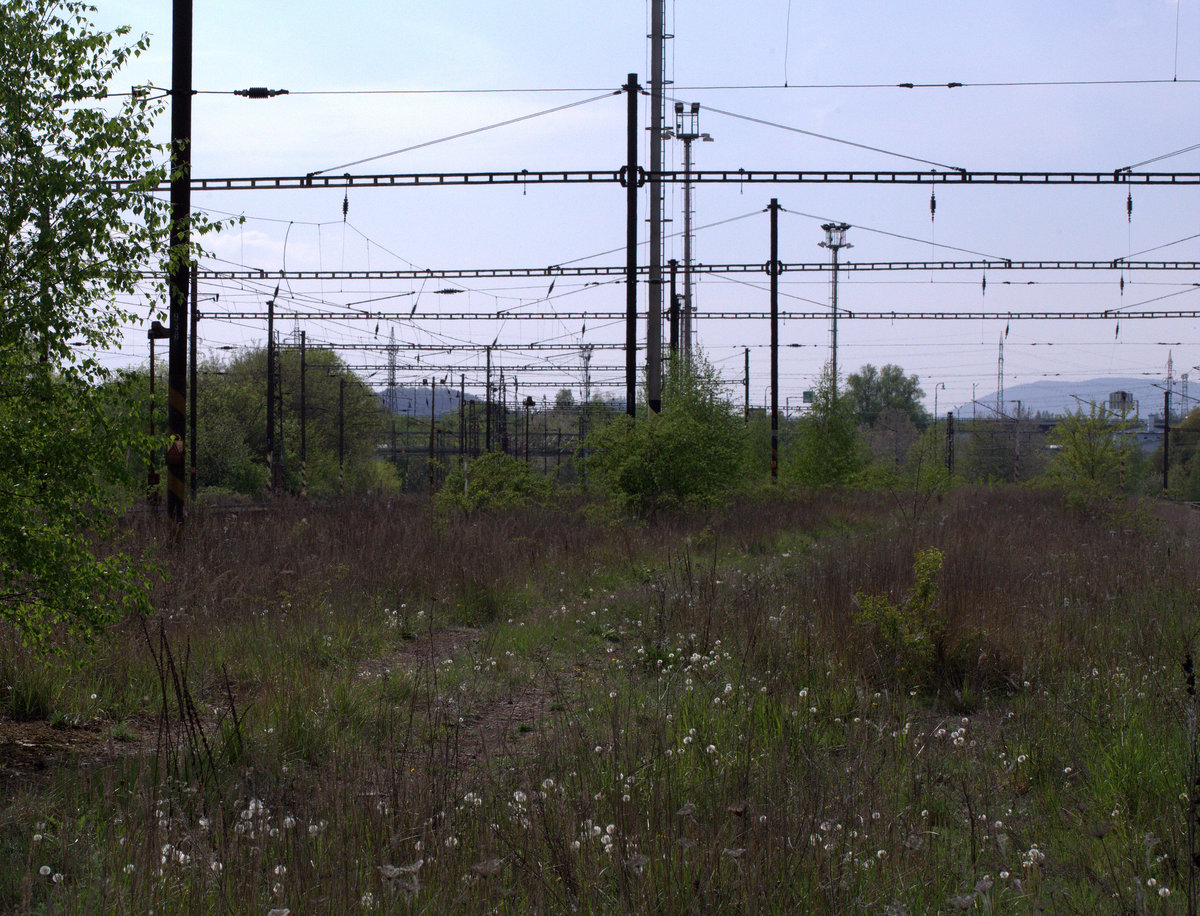 Ein Teil der Gleisanlagen in Usti nad Labem ist aufgelassen. 26.04.2019 16:12 Uhr.