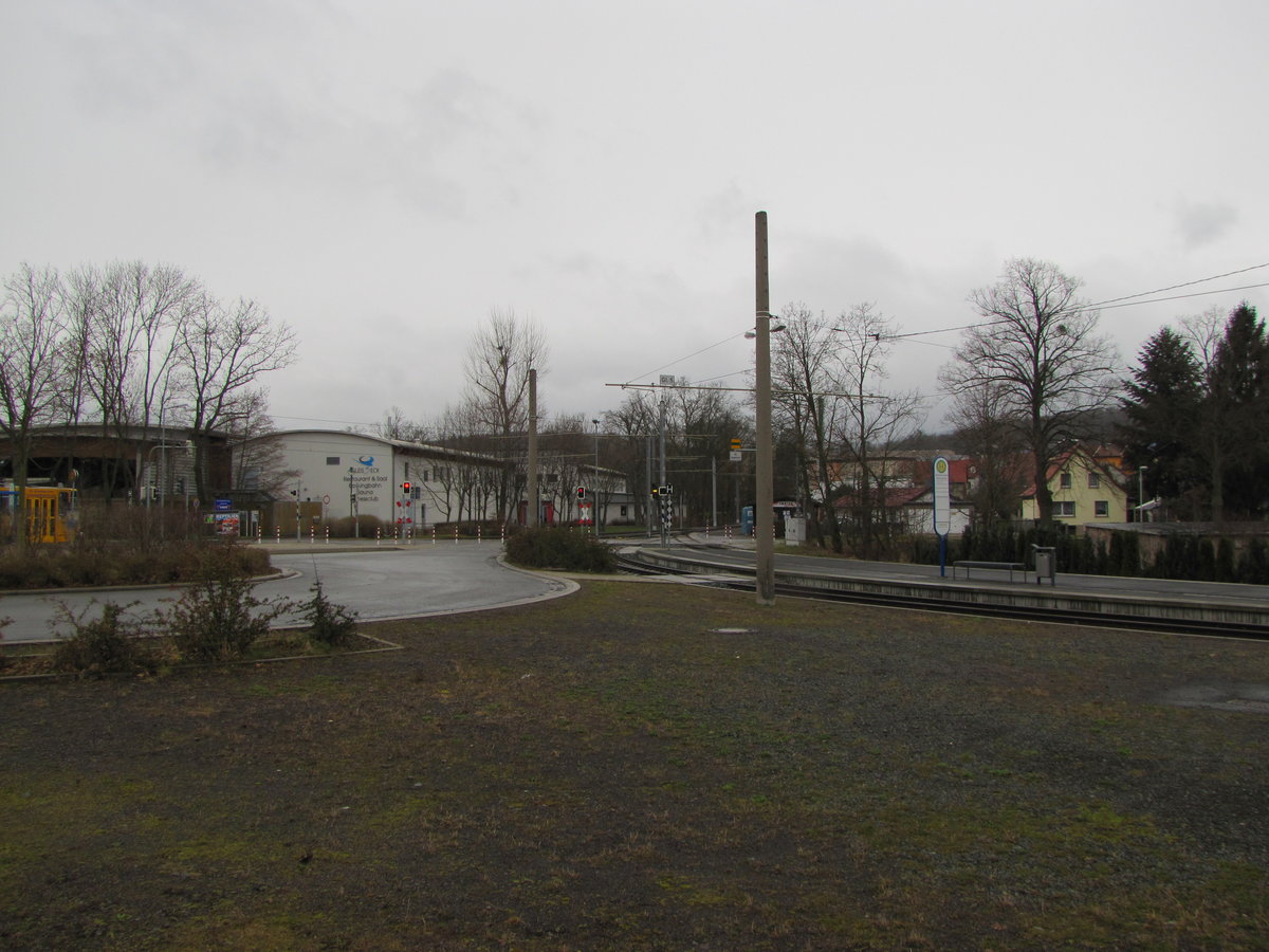 Ein Teil vom Gleisdreieck in Waltershausen am 25.03.2016.