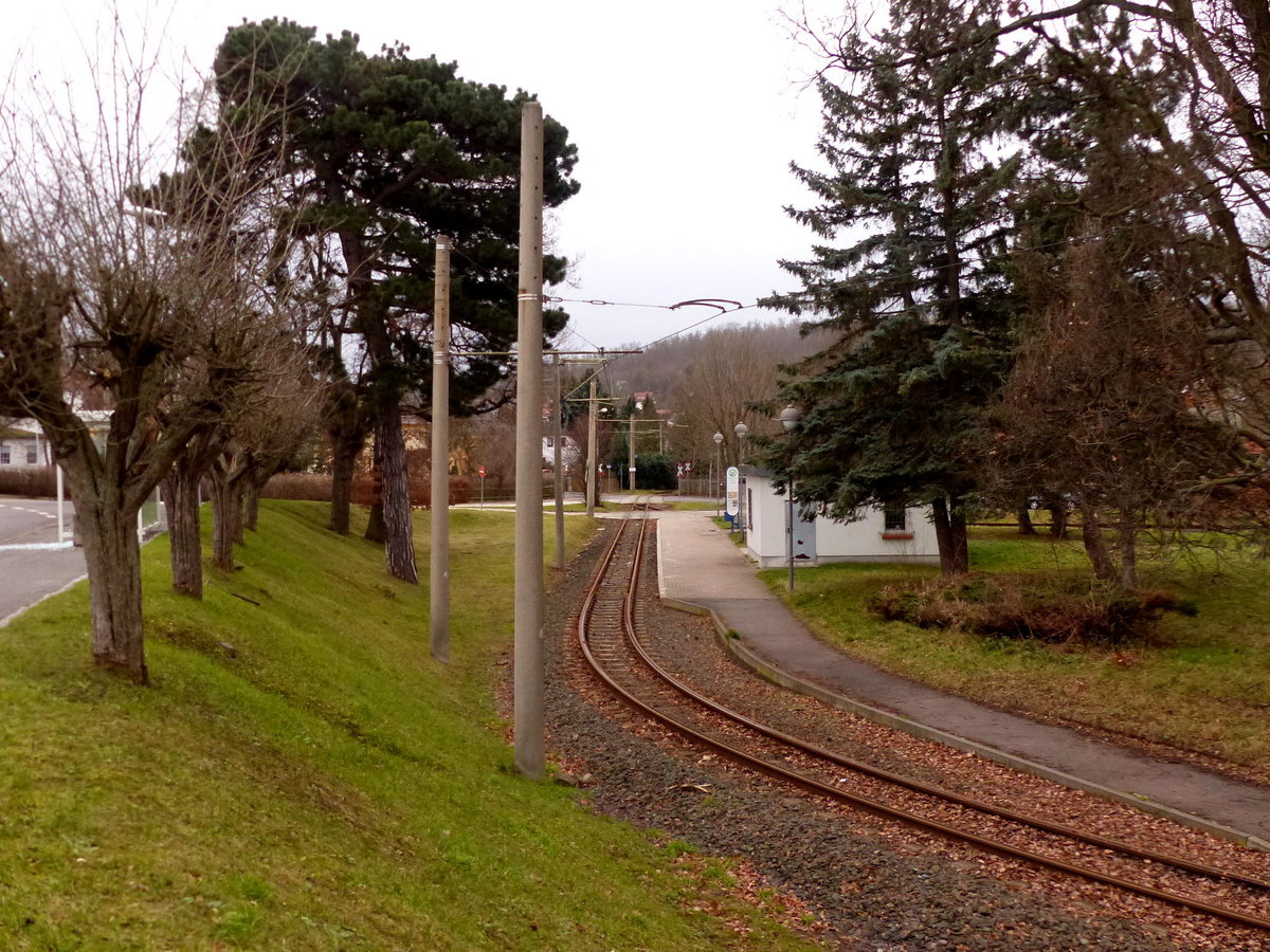 Ein Teil der Wendeschleife in Waltershausen am 31.12.2017.