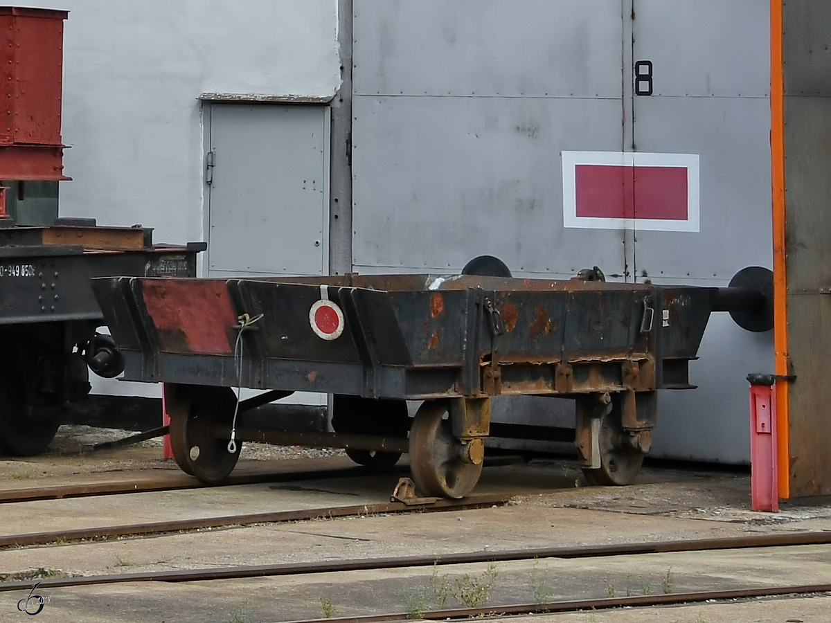 Ein Wagen Mitte August 2018 im Eisenbahnmuseum Arnstadt.