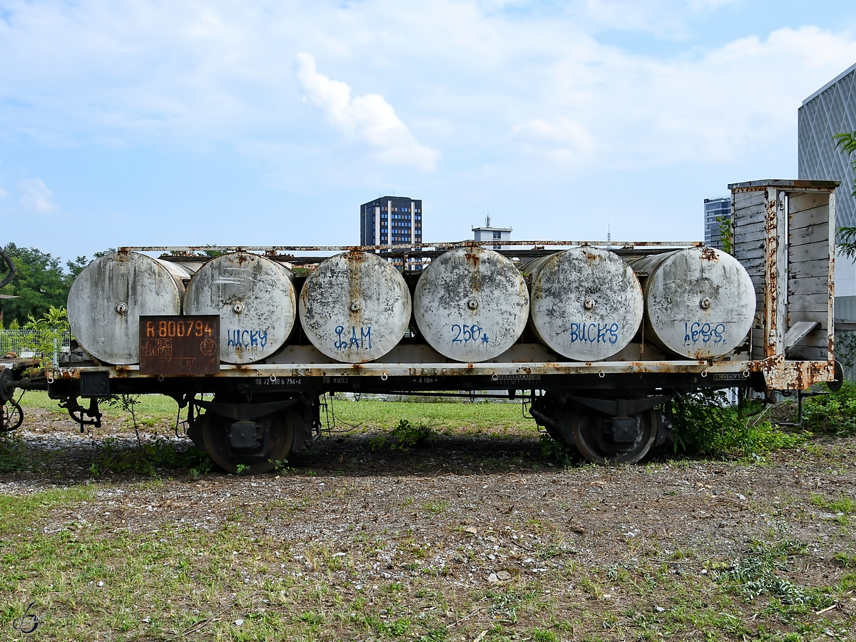 Ein weiterer Güterwagen war Ende August 2019 im Eisenbahnmuseum Ljubljana zu sehen.