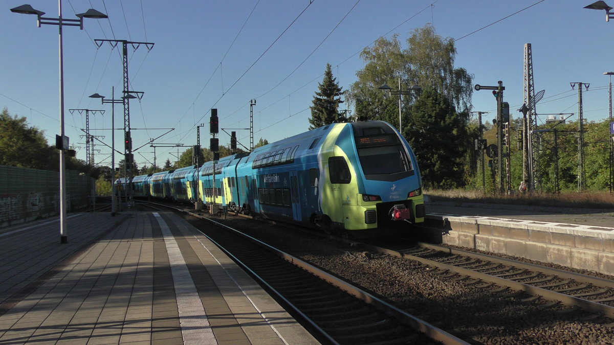 Ein Zug der WFB, verlässt Lehrte, am 27.09.2018 in Richtung Hannover