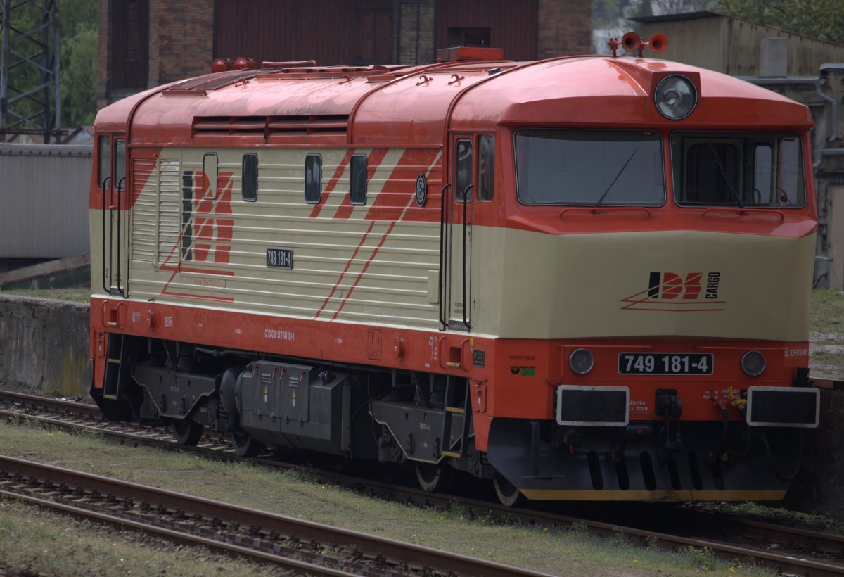 Eine Bardotka - hier 749 181-4 - in Usti nad Labem Strekov. 25.04.2015 12:24 Uhr.