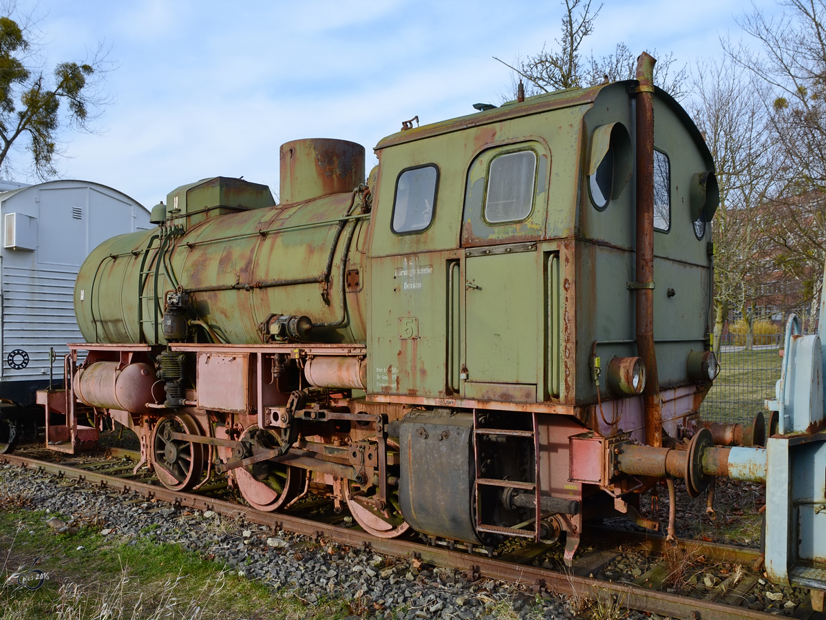 Eine Dampfspeicherlokomotive vom Typ FLC im Technikmuseum Hugo Junkers (März 2016)