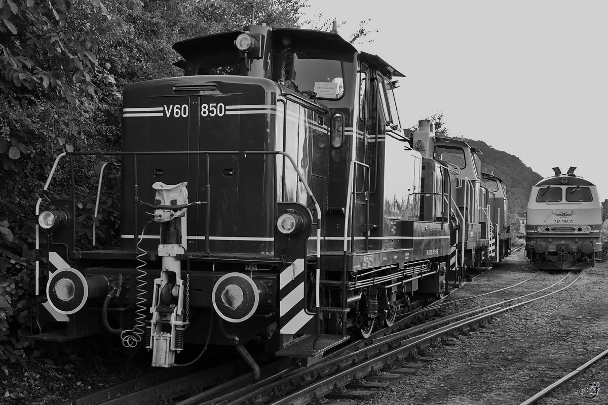 Eine  Diesellokparade  zum 120-jährigem Jubiläum der Brohltalbahn. (Brohl-Lützing, Oktober 2021)