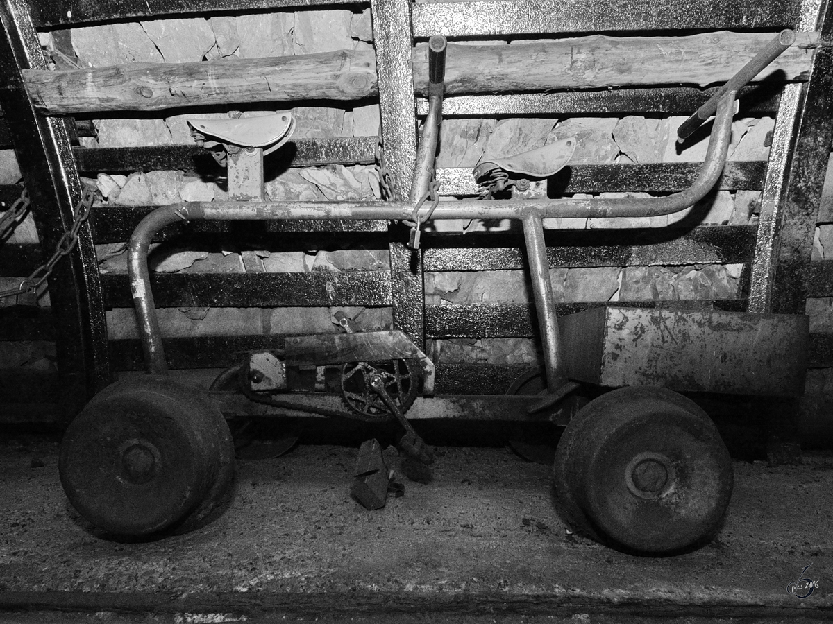 Eine Draisine im Deutschen Bergbaumuseum Bochum. (Februar 2012)