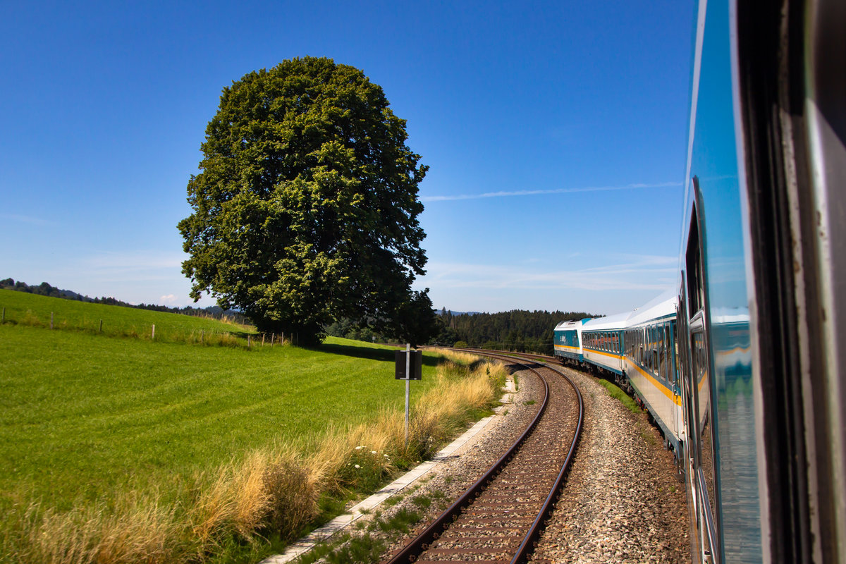 Eine Fahrt im Alex von Oberstaufen nach Hergatz. Hier bei Heimhofen. 19.7.20