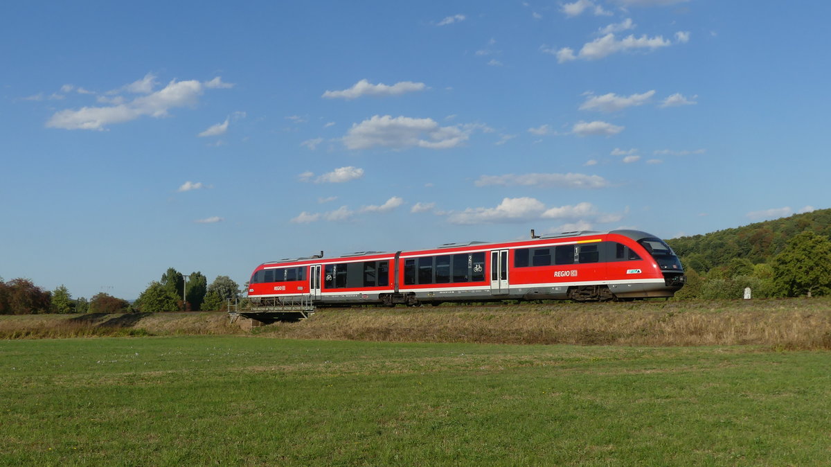 Eine RB34 nach Frankfurt Hbf zwischen Glauburg-Glauberg und Altenstadt-Lindheim. Aufgenommen am 12.9.2018 17:37