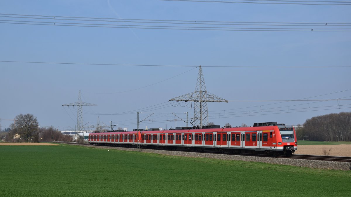 Eine S6 Friedberg - Frankfurt Süd zwischen Groß Karben und Dortelweil. Aufgenommen am 23.3.2019 13:34