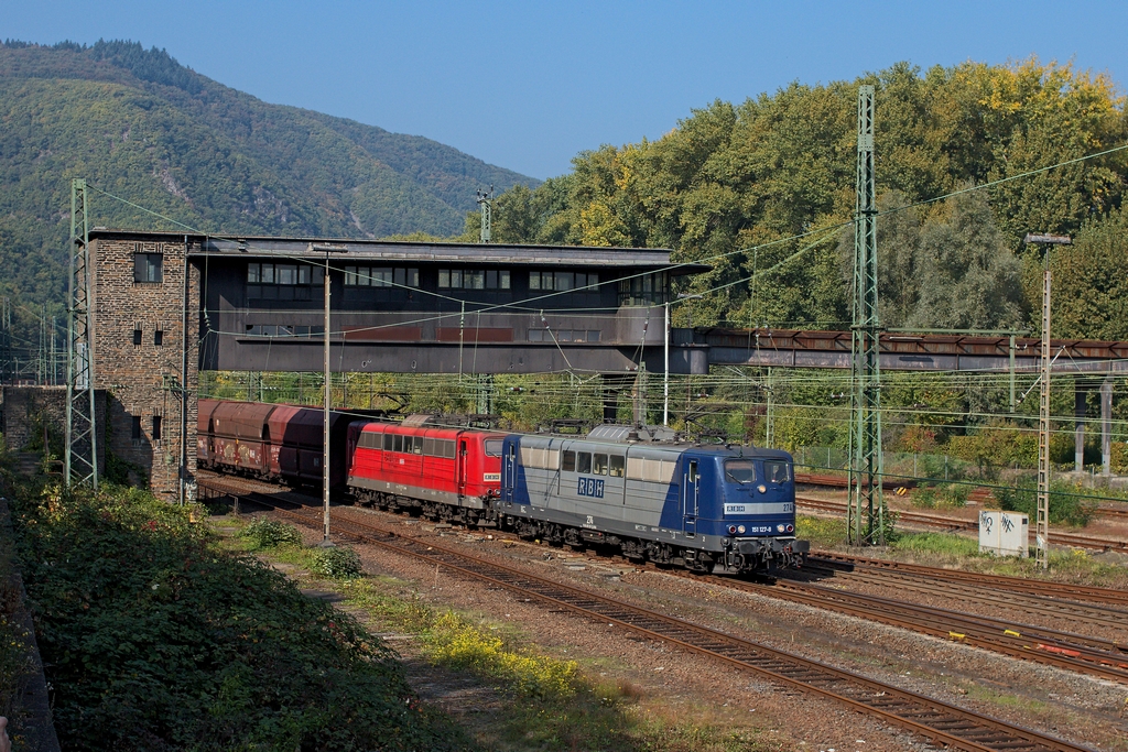 Eine der Sonderleistungen am 3.10.2014 war der GM 49367, bespannt mit 151 127 und 151 079, welcher am Mittag Bingen-Bingerbrück erreichte