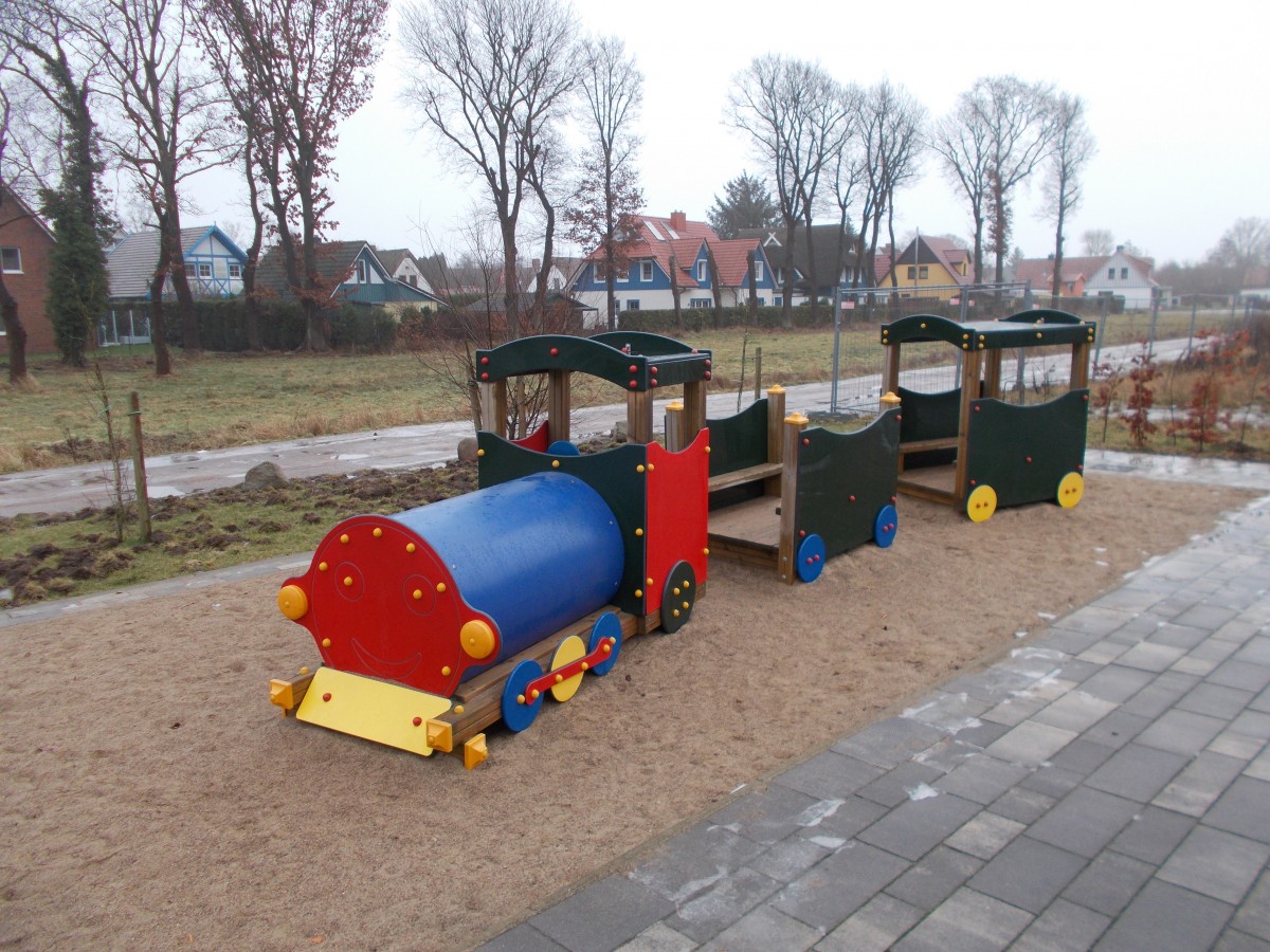 Eine Spielzeugeisenbahn,am 24.Januar 2016,während einer Pause in Zingst entdeckt.