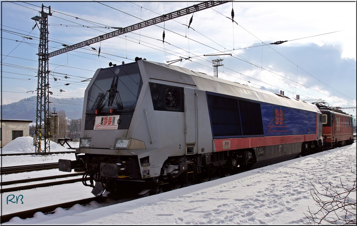 Eine Voith Maxima des Privaten Unternehmens IDS wartet im Bahnhof von Decin auf neue Aufgaben. 18.01.2016