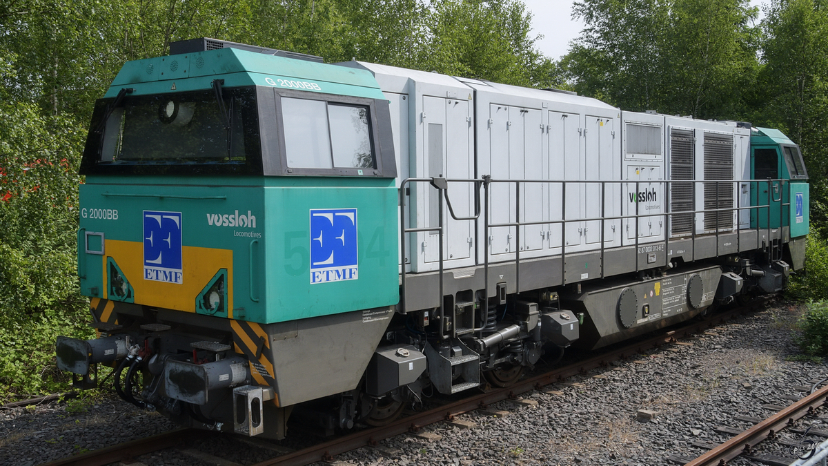 Eine Vossloh G 2000BB der ETMF im Juni 2017 in Hattingen.