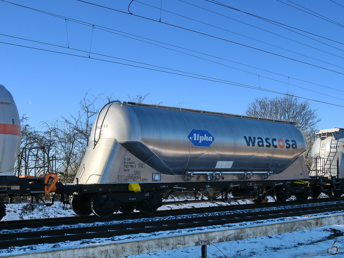 Einen Uacns-Staubgutwagen habe ich im Februar 2021 in Lintorf abgelichtet.