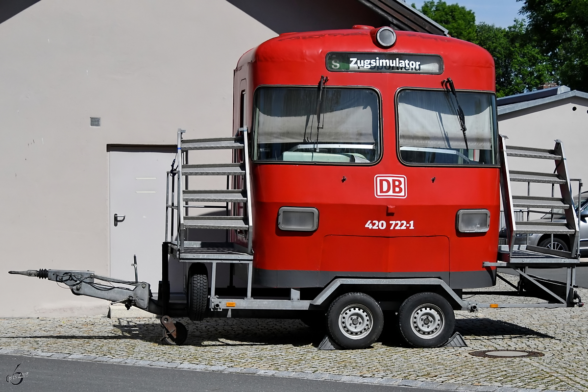 Einen Zugsimulator (420 722-1) konnte man im im Deutschen Dampflokomotiv-Museum Neuenmarkt-Wirsberg entdecken. (Juni 2019)