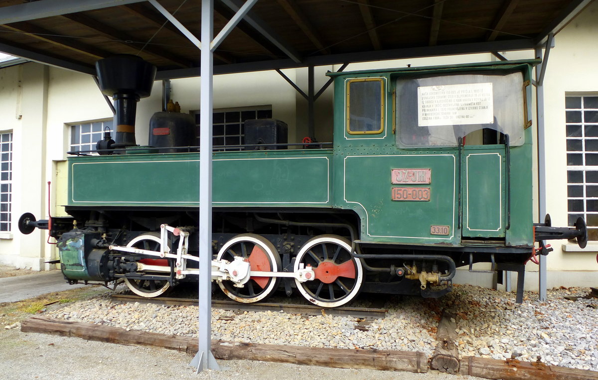 Eisenbahnmuseum Ljubljana, Lokomotive JZ 150-003, Baujahr 1893, Juni 2016