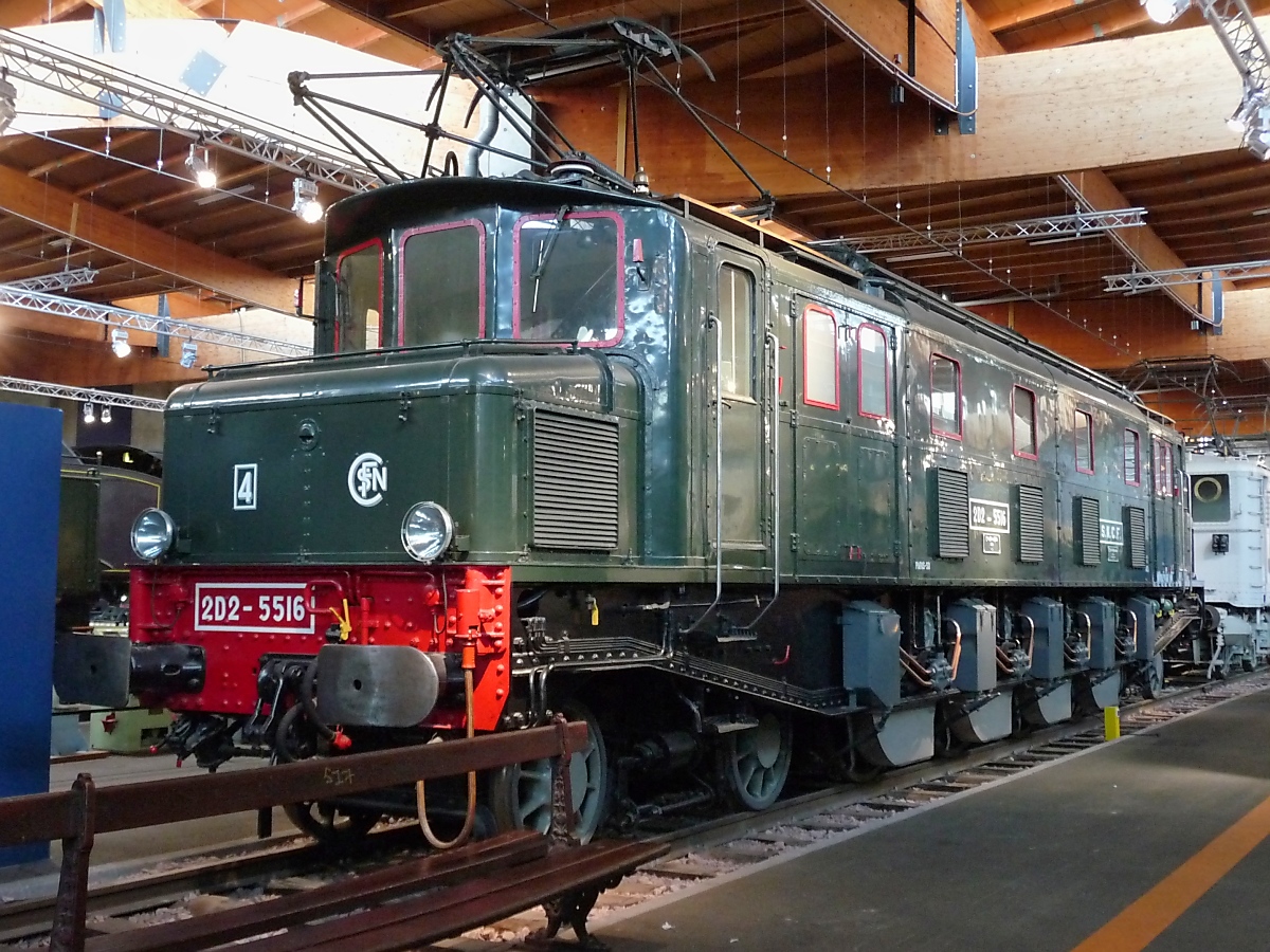 Elektrolok 1,5 kV Typ 2D2 5516, Baujahr 1933, in Betrieb bis 1980, Cité du train, 2.10.12