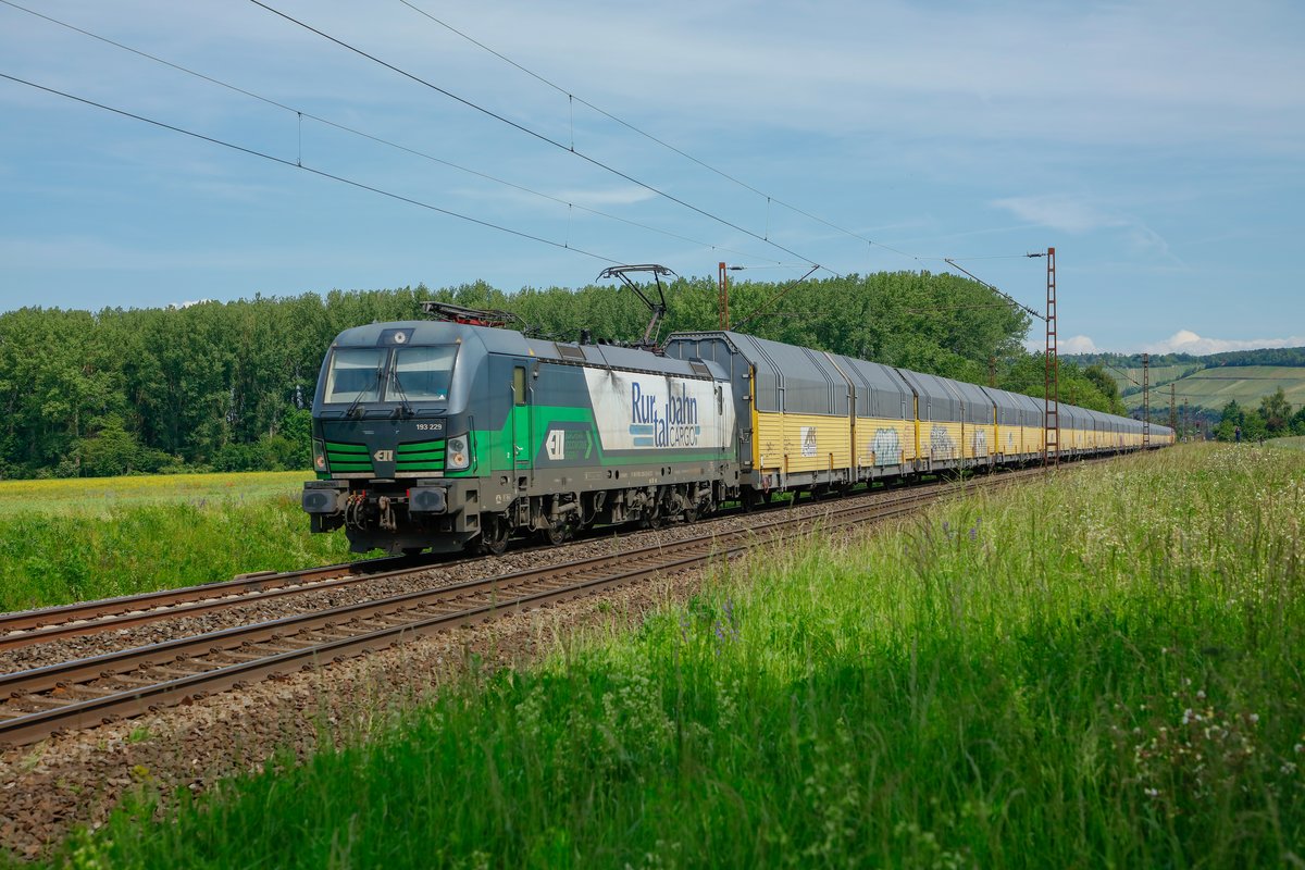 ELL 193 229 mit ARS-Altmann in Retzbach Zellingen, Juni 2019.
