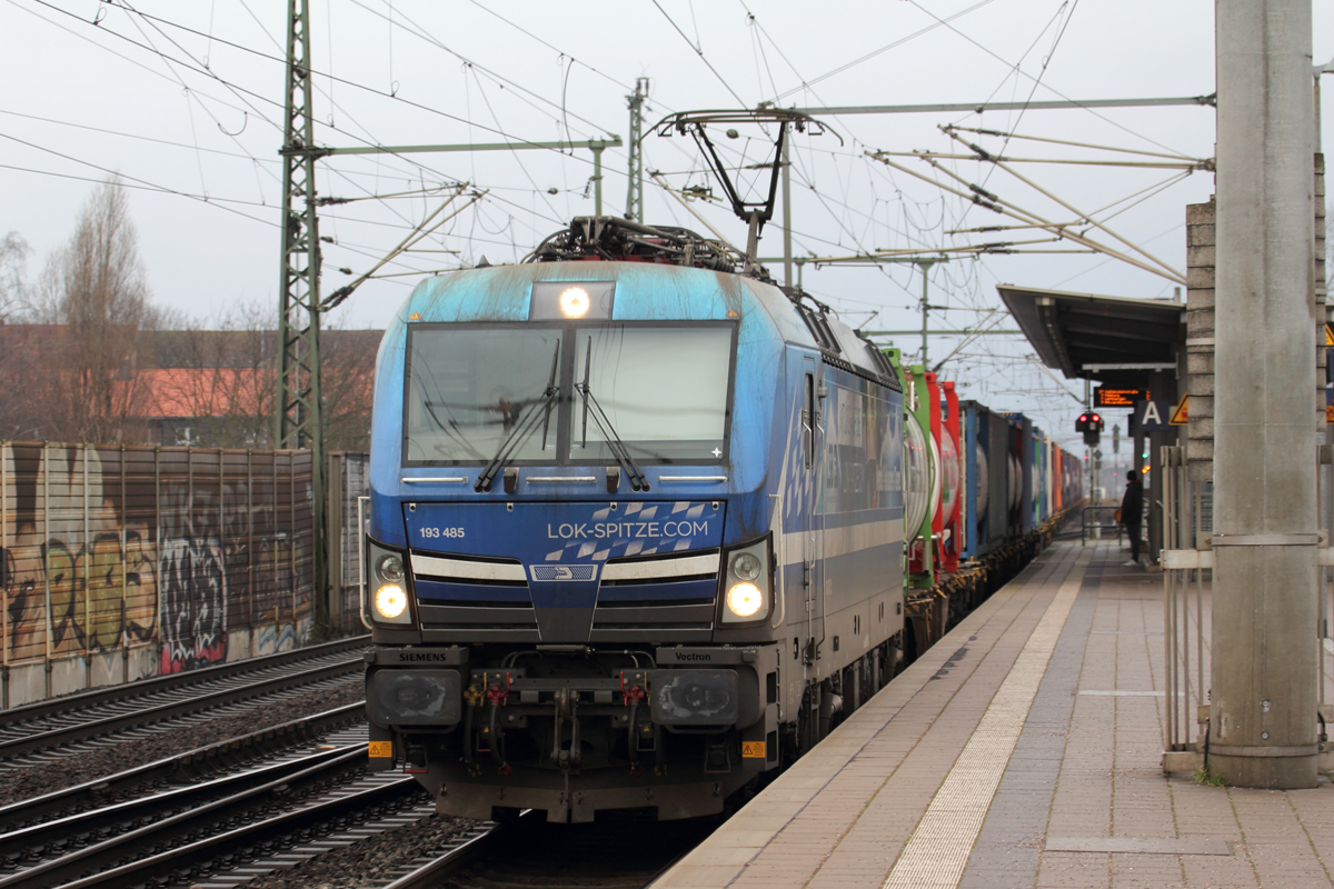 ELL 193 485 unterwegs für RTB Cargo in Hannover-Linden/Fischerhof 8.2.2022