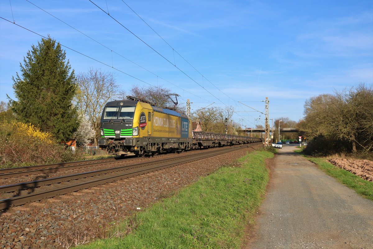 ELL/LTE Siemens Vectron 193 740-8 mit Kupferannodenzug in Maintal Ost am 15.03.20