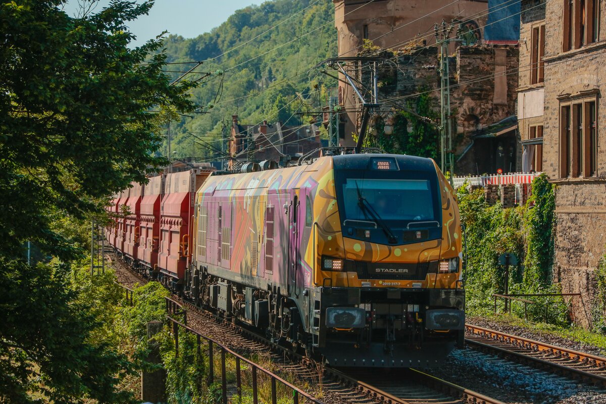 ELP 2019 317-7  DISPO TF Rail  Euro9000 mit Innofreight in Oberwesel, Juli 2025.