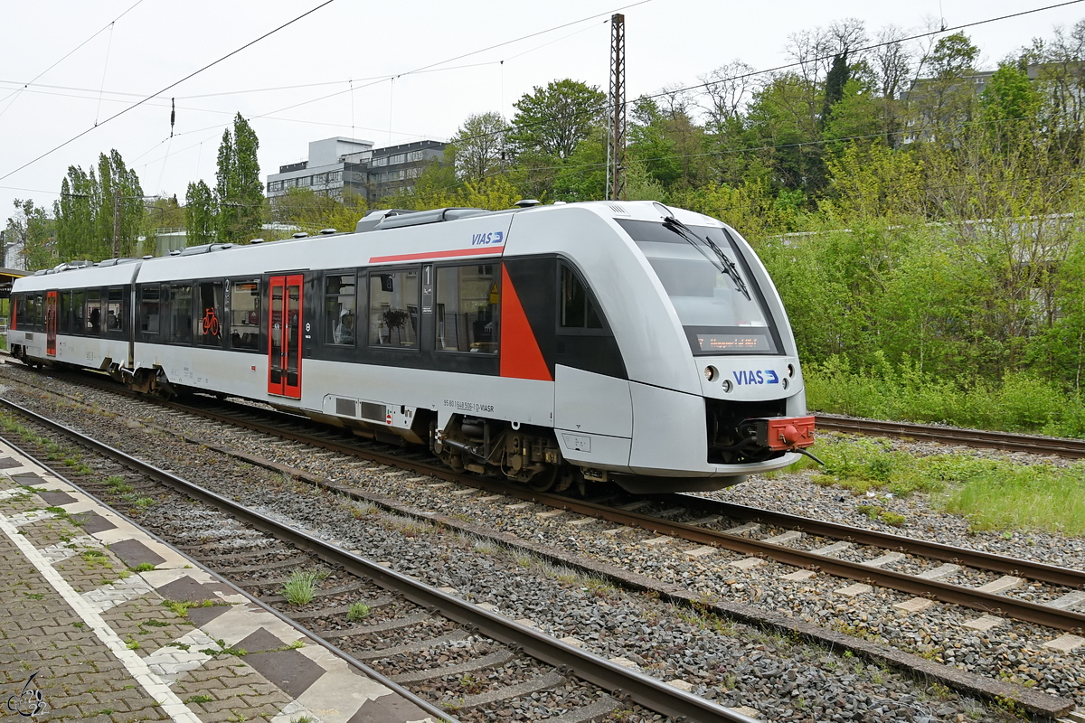 Ende April 2022 war der Dieseltriebzug VT 12 12 06 in Wuppertal-Barmen unterwegs.