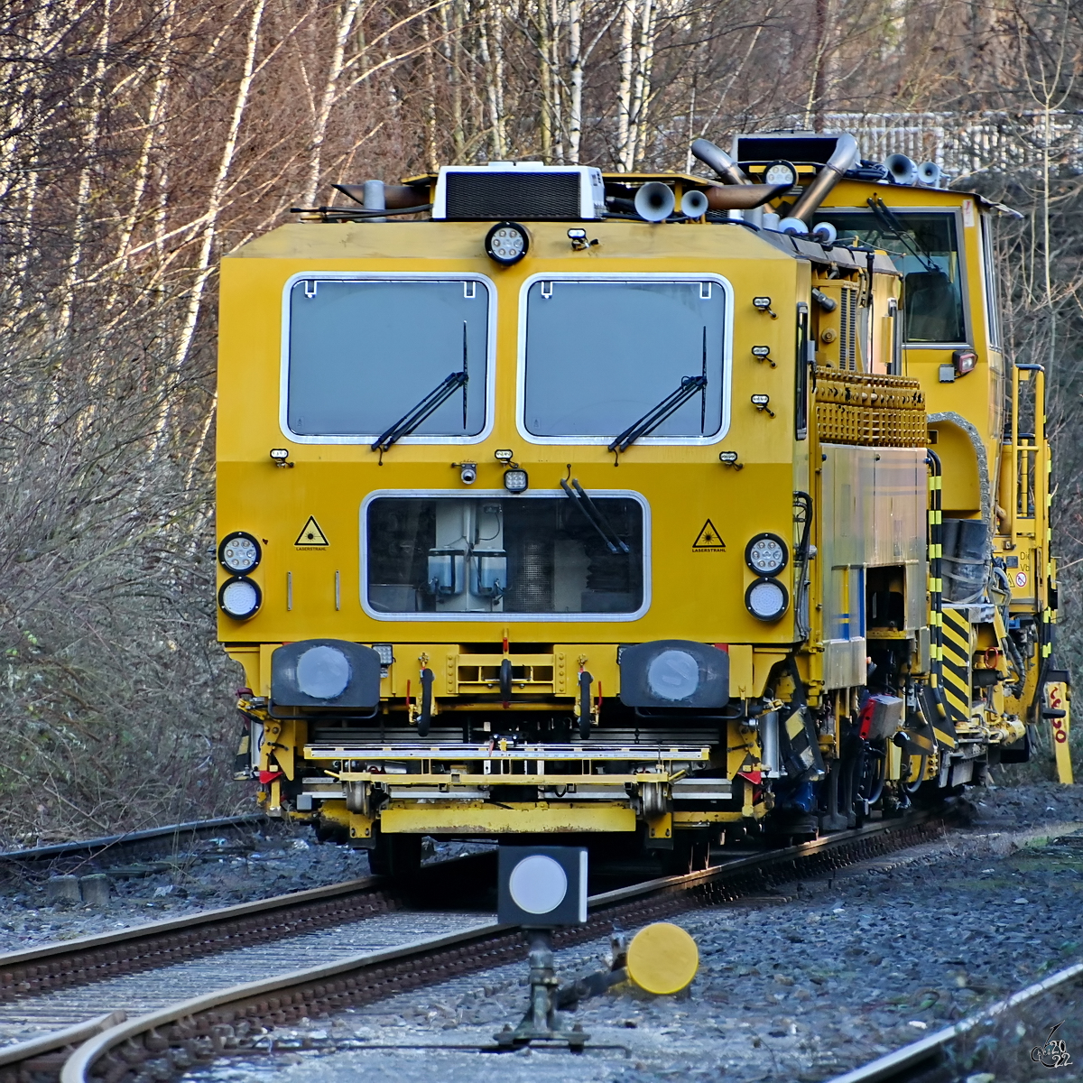 Ende Januar 2022 habe ich eine Stopfmaschine und einen Schotterpflug in Hattinger Bahnhofsnähe abgelichtet. 