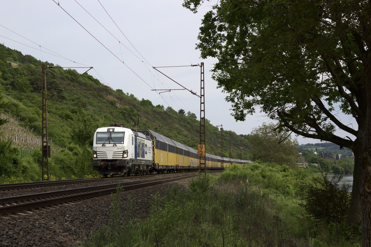 Endlich mal wieder einen Vectron bekommen, der auf meiner Liste stand. 
Nämlich den Railservices Vectron alias 193 813, welcher aktuell für PCT Altmann (oder TXL?) im Einsatz ist und somit durch ganz Europa donnert. 
Aufgenommen wurde das schicke Gefährt am 14.05.15 zwischen Veitshöch- und Thüngersheim. 