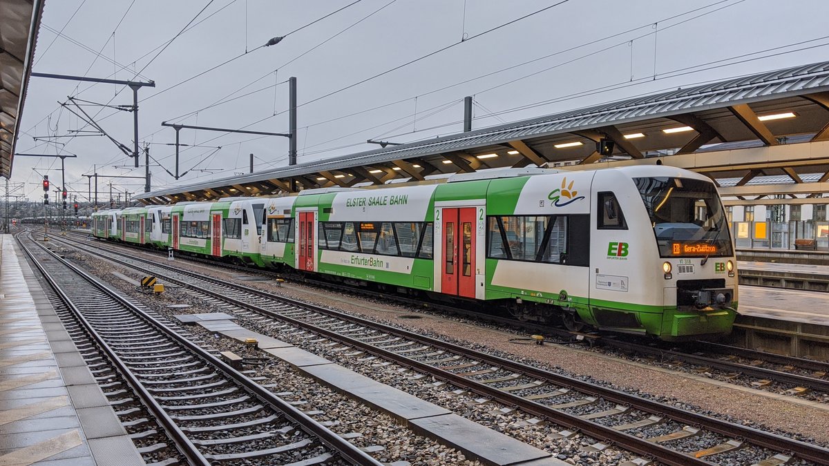 Erfurter Bahn mit EB nach Gera-Zwötzen in Erfurt Hbf. 11.03.2020