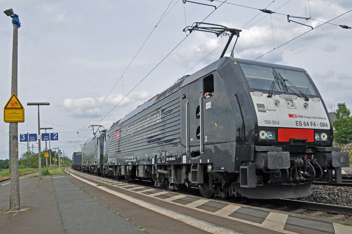 ES 64 F4 - 084 (189 984) @ Bickenbach 21 May 2016.