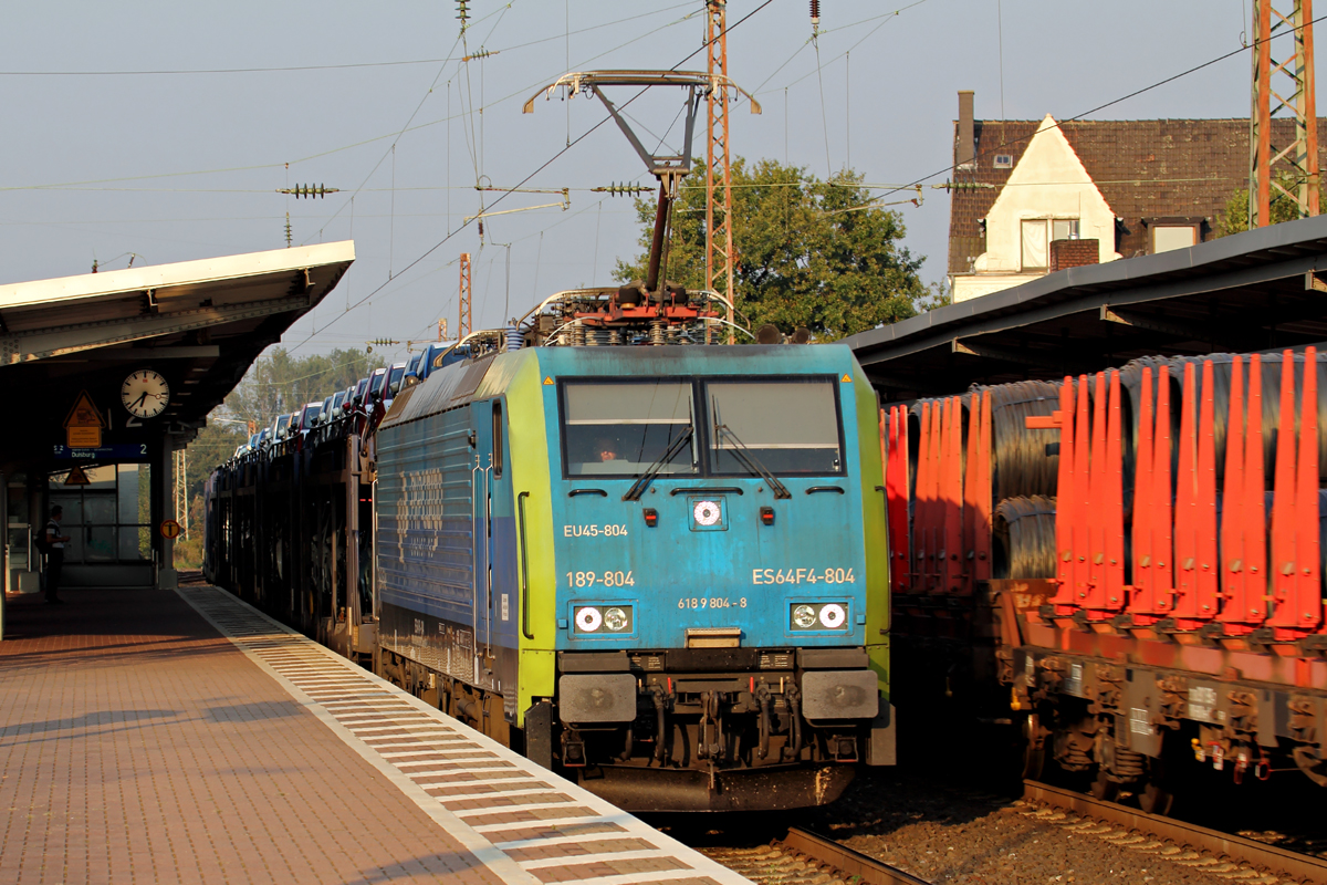 ES 64 F4-804 mit Autozug in Castrop-Rauxel 8.9.2014